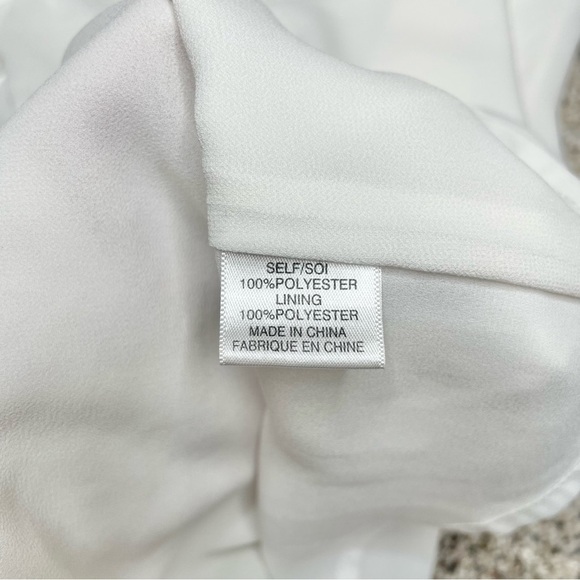 Wayf White Choker Keyhole Neck Back Long Sleeve Chiffon Top Blouse Small - Picture 6 of 9